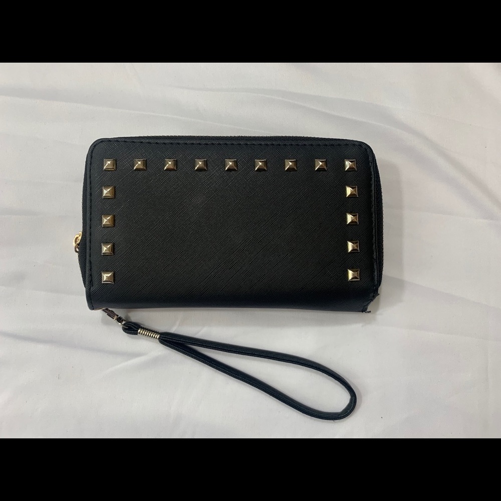Black studded wristlet